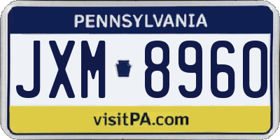 PA license plate JXM8960