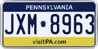 PA license plate JXM8963