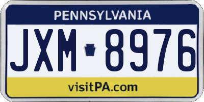 PA license plate JXM8976