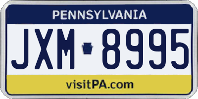 PA license plate JXM8995