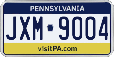 PA license plate JXM9004