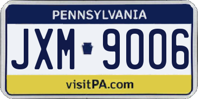 PA license plate JXM9006