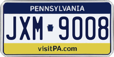 PA license plate JXM9008