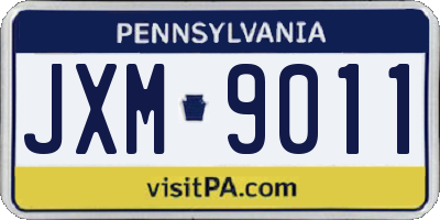 PA license plate JXM9011