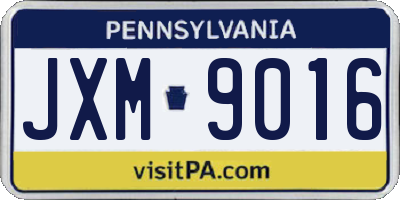 PA license plate JXM9016