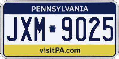 PA license plate JXM9025
