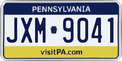 PA license plate JXM9041