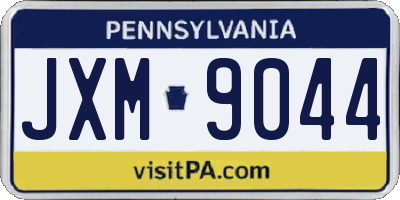 PA license plate JXM9044