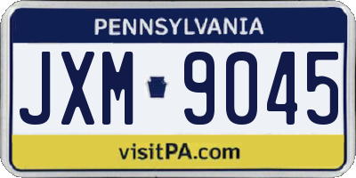 PA license plate JXM9045
