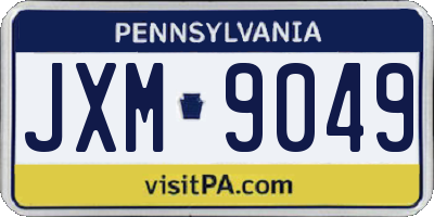 PA license plate JXM9049