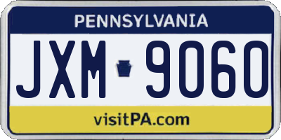 PA license plate JXM9060
