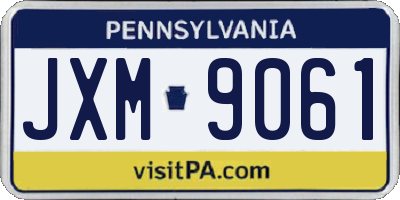 PA license plate JXM9061