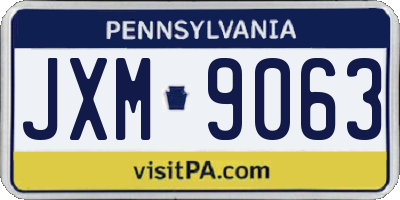 PA license plate JXM9063