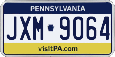 PA license plate JXM9064