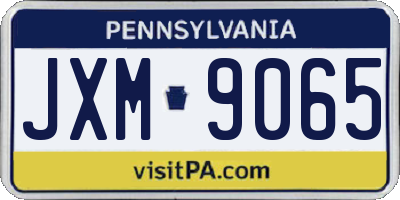 PA license plate JXM9065