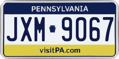 PA license plate JXM9067