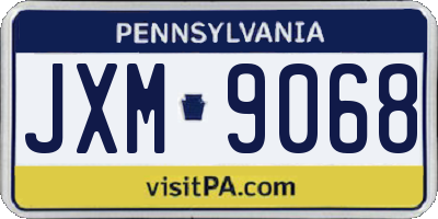 PA license plate JXM9068