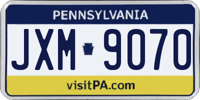 PA license plate JXM9070