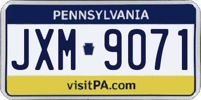PA license plate JXM9071