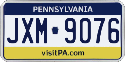 PA license plate JXM9076