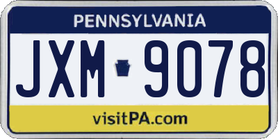 PA license plate JXM9078