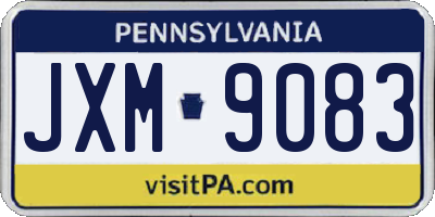 PA license plate JXM9083