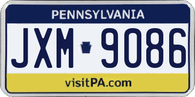 PA license plate JXM9086