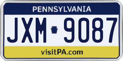 PA license plate JXM9087