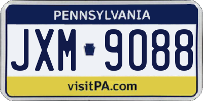 PA license plate JXM9088