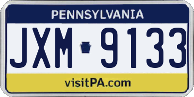 PA license plate JXM9133