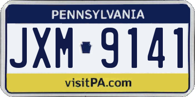 PA license plate JXM9141