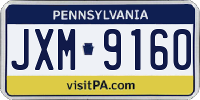 PA license plate JXM9160