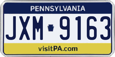 PA license plate JXM9163