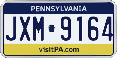 PA license plate JXM9164