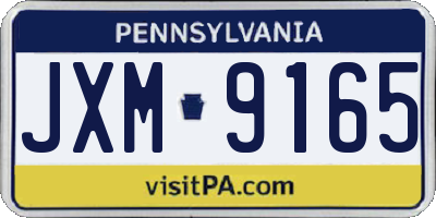 PA license plate JXM9165