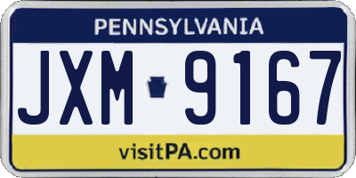 PA license plate JXM9167