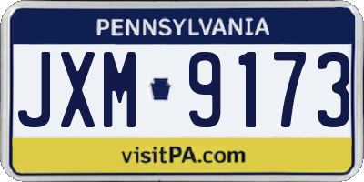 PA license plate JXM9173