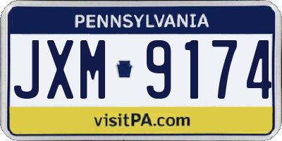 PA license plate JXM9174