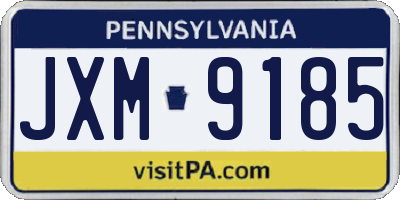 PA license plate JXM9185
