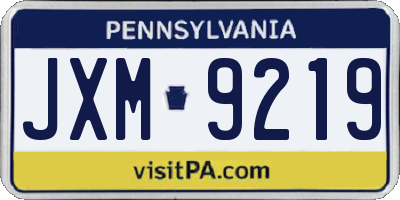 PA license plate JXM9219