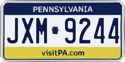 PA license plate JXM9244