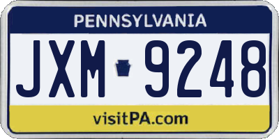 PA license plate JXM9248