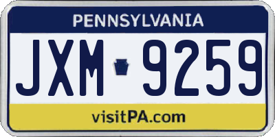 PA license plate JXM9259