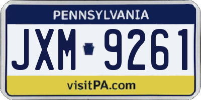 PA license plate JXM9261