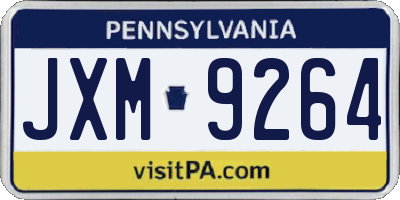 PA license plate JXM9264
