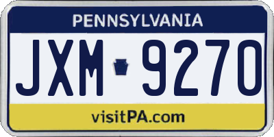 PA license plate JXM9270
