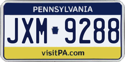 PA license plate JXM9288