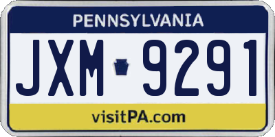 PA license plate JXM9291
