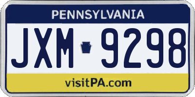 PA license plate JXM9298