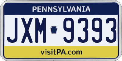PA license plate JXM9393